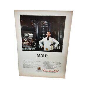 1971 Canadian Club Whisky MVP The Bartender Original Print Ad